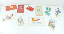 Various USSR Postcards And Documents Lenin Communism Soviet Flowers Vintage Rare