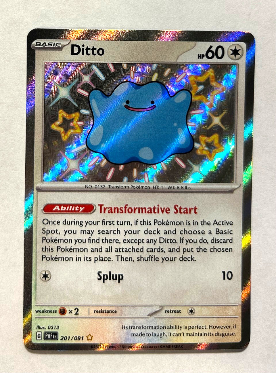 Pokemon Paldean Fates - DITTO - SHINY ULTRA RARE - 201/091 - NM/M