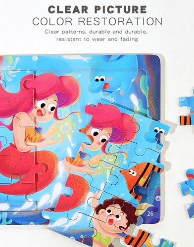 Cute Mermaid 30 pieces Puzzle toy jigsaw for Kids Ages 3-8 Educational learning - Picture 18 of 20