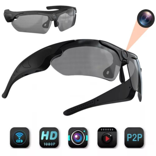 4K Camera Glasses Eyewear Bluetooth Video Recorder Sunglass Cam Camcorder Sports - Foto 2 di 11