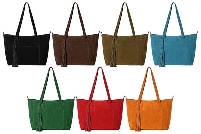 SMART RANGE LEATHER Women's Suede Real Leather Tote Bag Daily Fashion Bag