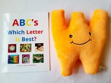NEW ABC Book & Stuffed 11-inch Letter W-  Alphapals Initial For Baby/Child Gift