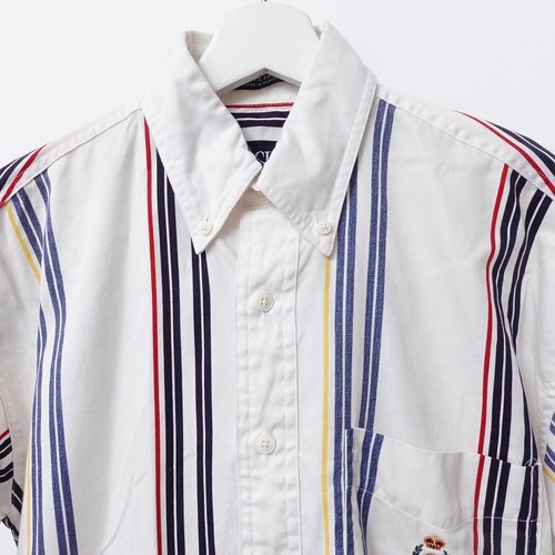 Vintage 90s Chaps Ralph Lauren Colorblock Vertical Striped Button Up Shirt Small - Picture 12 of 12
