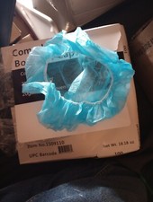 100Pc Disposable Hair Net Bouffant Cap Kitchen Medical Non Woven Head Cover Blue