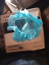 100Pc Disposable Hair Net Bouffant Cap Kitchen Medical Non Woven Head Cover Blue