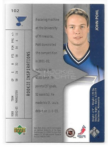 2003-04 & 2005-06 Upper Deck Rookie Update Hockey Rookies - You Pick, Choose - Picture 6 of 30