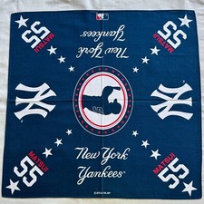 Mens Bandana Blue Cotton Baseball EMATSUI 55 New York Yankees Handkerchief 21"