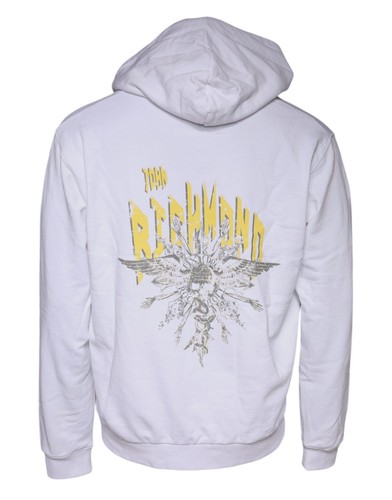 John Richmond Logo Blanco Algodón Sudadera con Capucha Hombres Suéter Auténtico - Imagen 4 de 5