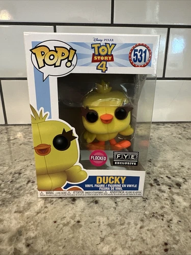 Funko Pop Disney Ducky 531 FYE Exclusive Flocked Pixar Toy Story 4 Vaulted