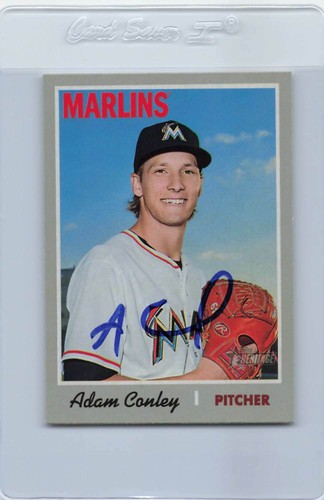2019 Heritage #283 Adam Conley Miami Marlins Signed Auto *F9684