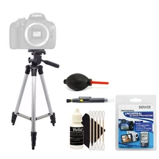 Tall Tripod + Cleaning Accessory Kit for Canon EOS Rebel T5 T6