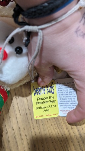 Skansen Beanie Kid Prancer The Reindeer Plush Toy Kid Teddy Beer Toy 2004 - Picture 4 of 5