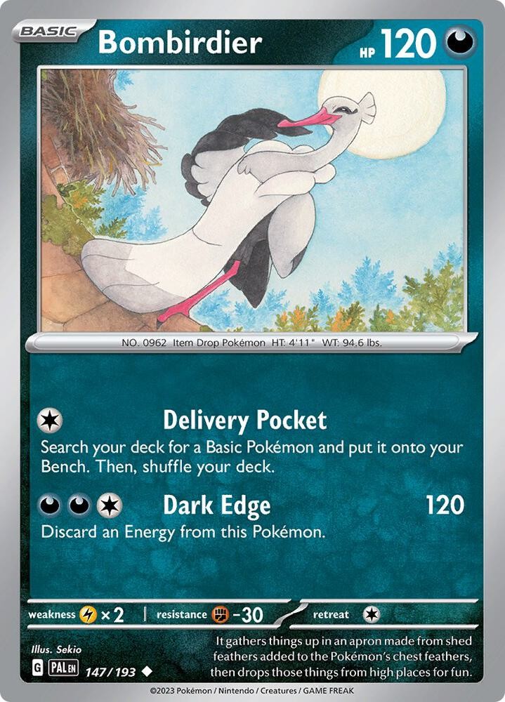 Bombirdier #147/193 Sv02 Paldea Evolved Uncommon Reverse Holo Pokemon TCG NM
