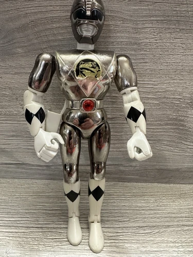 Vintage 8"  Figure Mighty Morphin Power Rangers Movie Chrome Ranger *Details*