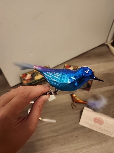 Set 3 Vintage Glas Merkur Clip auf Schwan Vögel Vogel alte Welt Weihnachten Wimpelkette - Bild 8 von 15