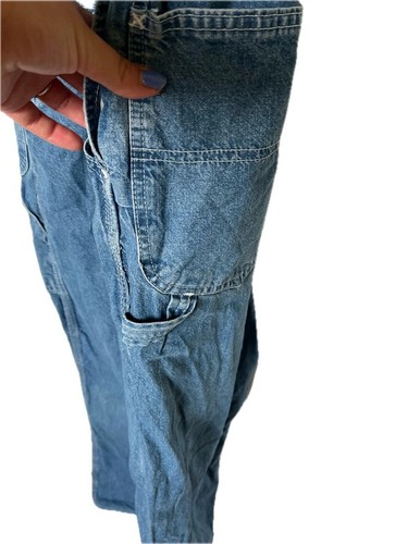 Vintage 70's Lee washed blue denim bib workwear overalls dungarees, Made in USA - Picture 3 of 8