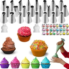 Icing Piping Tips Set,Stainless Steel Frosting Piping Kit,Pastry Cake Decorating