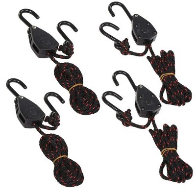 4PCS 1/8'' 6Ft Adjustable Heavy Duty Rope Hanger Ratchet Kayak and Canoe Bow a...