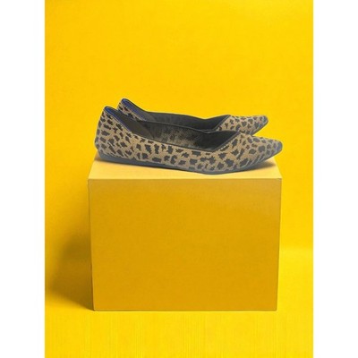Rothy s US 7.5 Pointed Toe Leopard Print Flats Comfort Environment Friendly Chic