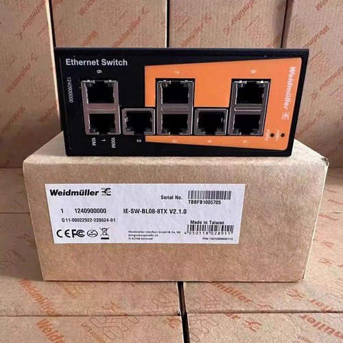 1 Pc. New Weidmuller IE-SW-BL08-8TX Industrial Switch 1240900000