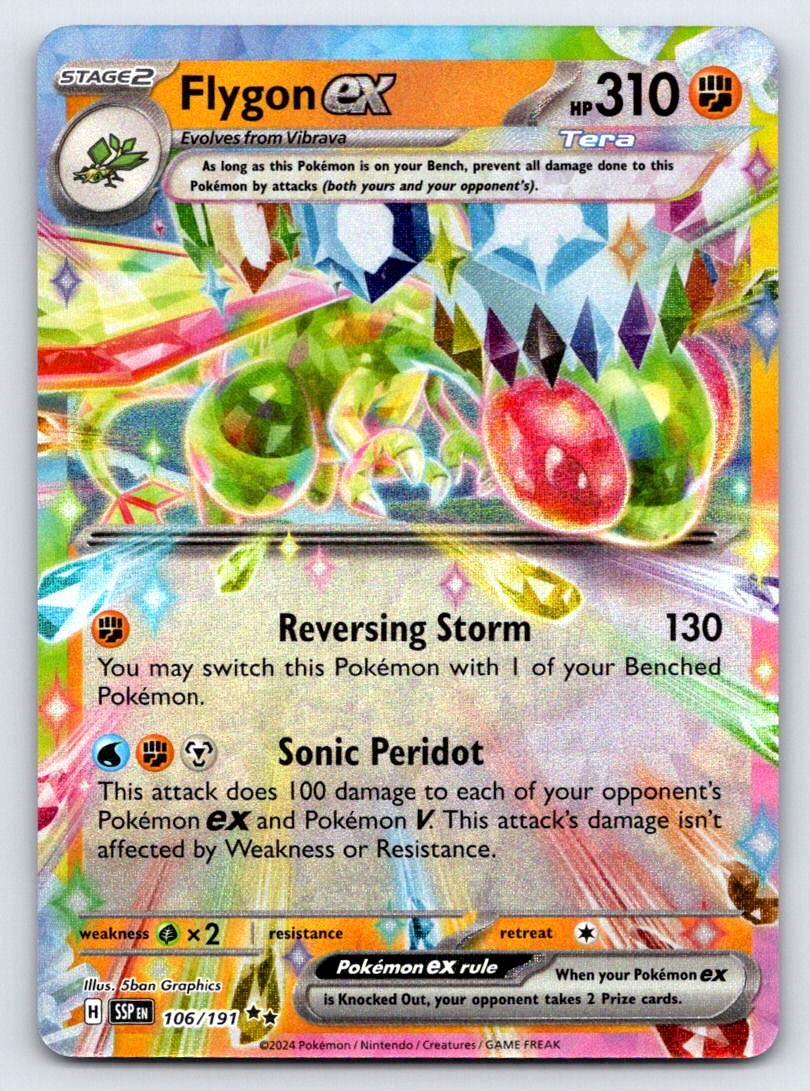 Flygon ex 106/191 Double Rare Surging Sparks Pokemon Near Mint