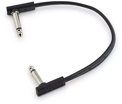 RockBoard Flat Patch Kabel 20 cm Mono unbalanced 6,3mm Mono Klinke Winkelstecker