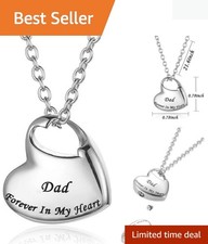 Forever in My Heart Cremation Urn Necklace - Waterproof Stainless Steel Pendant