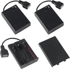 3Pcs 3 AA Battery Holder USB Female Socket 3 AA Battery Case Box Holder with Cov