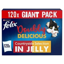 Felix Doubly Delicious Countryside Selection Wet Cat Food 120 x 85g Pouches 4.91 per kilo