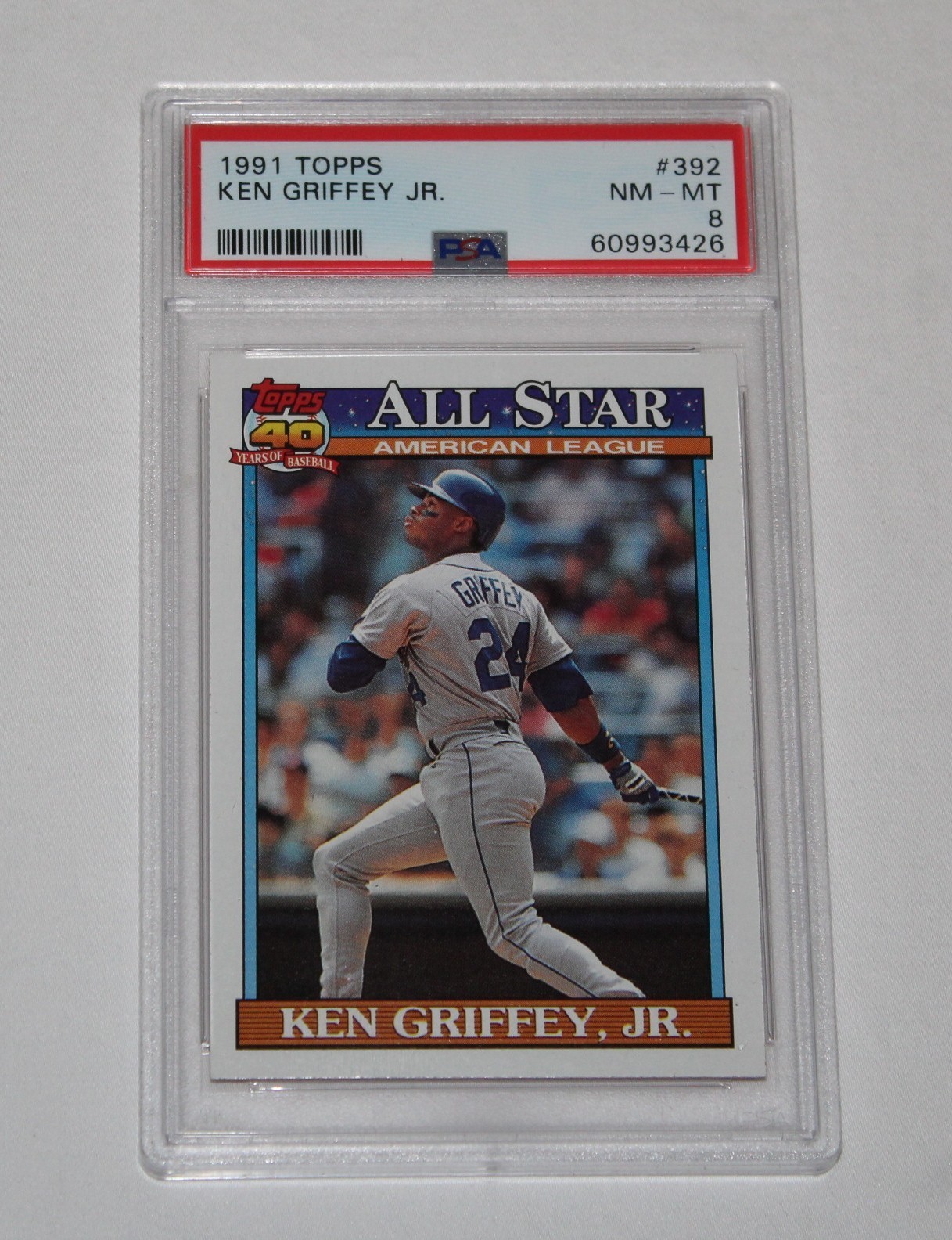 1991 Topps Baseball Card #392 KEN GRIFFEY JR. All-Star Graded PSA 8 NM-MT