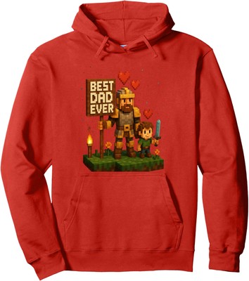 Best Dad Ever Fathers Day Cute Video Game Pixel Lover Unisex Hooded Sweatshirt