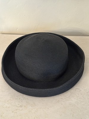 Eric Javits Packable Wide Brim Squishee Hat - Black/Tan - UPF 50+ ERIC JAVITS Tan Sun Hat Squishee Straw Packable Travel 4  main image 4