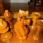 Vintage W.F. French Wooden Chess Set Glass Eye Knights (see Photos) — photo 5