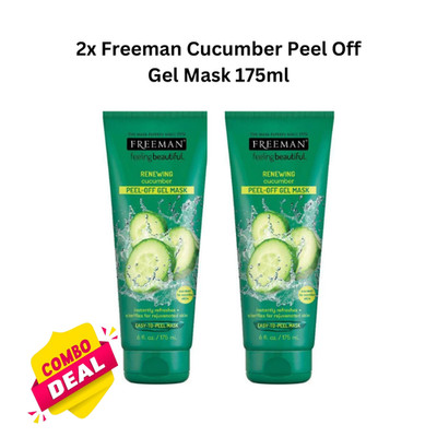 2-Pack Freeman Cucumber Peel-Off Gel Mask 175ml Clogged Pores Dull Skin
