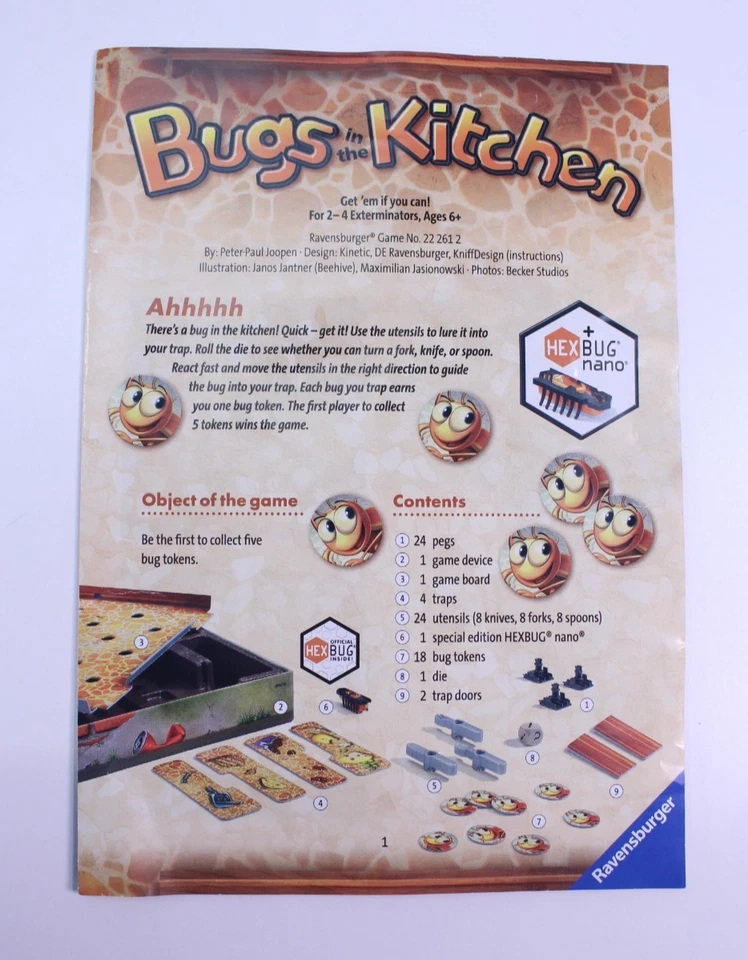 Ravensburger Bugs In The Kitchen Board Game 2018 Complete Hex Nano Kids Family - Image 2 of 4