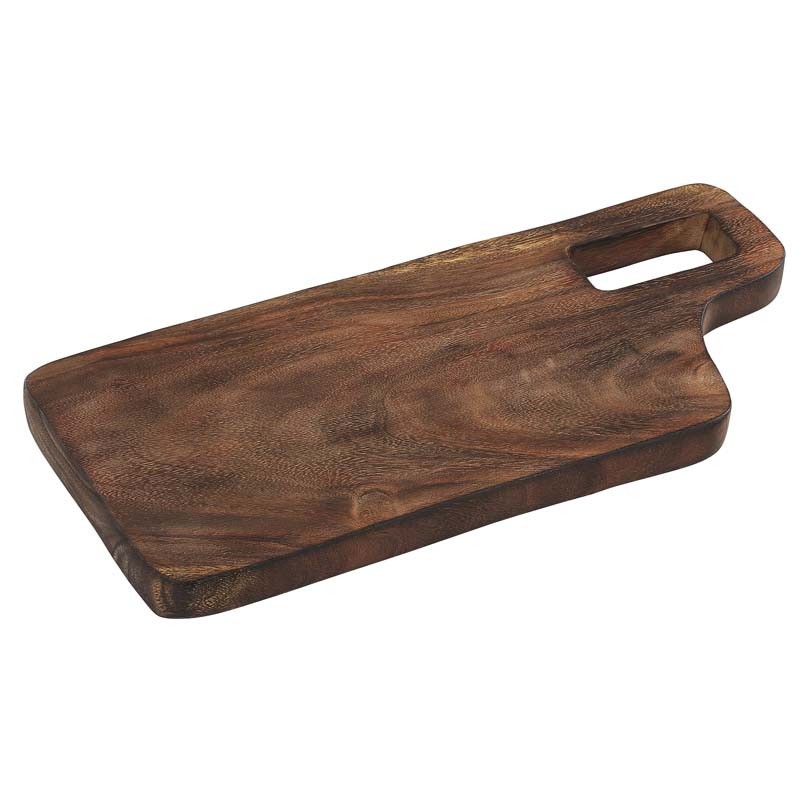 Tagliere in Acacia 46 cm con Manico | Legno Massello per Salumi e Pizza