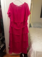 NWT Unbranded Fuchsia Maxi Ruffled/Tiered Dress Size 38" Chest Size M/L