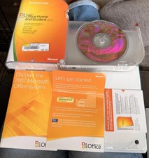 Microsoft Office Home and Student 2007 Retail Box Case installation DVD with Key