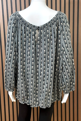 Lauren Ralph Lauren donna 3X blusa blu cotone tunica floreale boho chic contadina - Foto 2 di 9