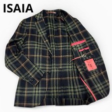 ISAIA Tailored jacket MORFEO size 42 wool cashmere geen check made in Italy 1