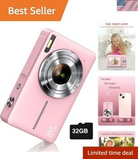 Compact FHD 1080P Kids Camera - 44MP, Anti Shake with 16X Zoom, Perfect Gift