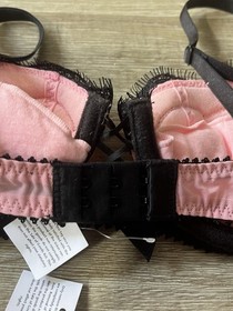 Ann Summers Lamora Pink Corset Bra & Suspender Brief - 36A 16 - Retro Vintage