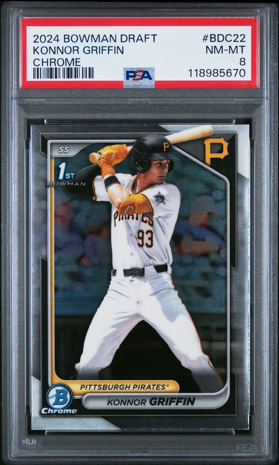 2024 BOWMAN DRAFT CHROME #BDC22 KONNOR GRIFFIN PSA 8