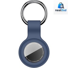 Waterproof Silicone AirTag Holder - Secure Dark Blue GPS Tracker Case