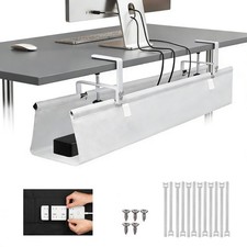 Oxford Cloth Under Desk Cable Management Tray,No-Drill 48" Desk Cable Managem...
