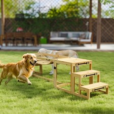 PawHut Agility-Set f&uuml;r Hunde, Hundetrainings-Konstruktion aus Tannenholz