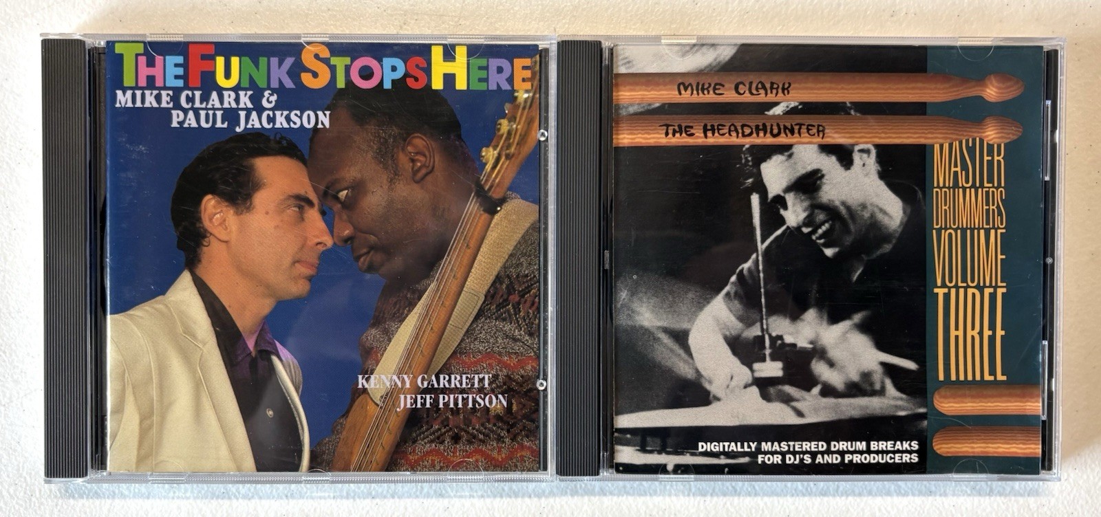 2x Mike Clark CD Lot (The Funk Stops Here & Master Drummers Vol. 3)