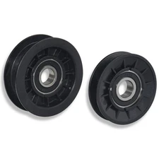 2PCS Flat Idler & V-Idler Pulley Kit Fits For John Deere GX20286 GX20287