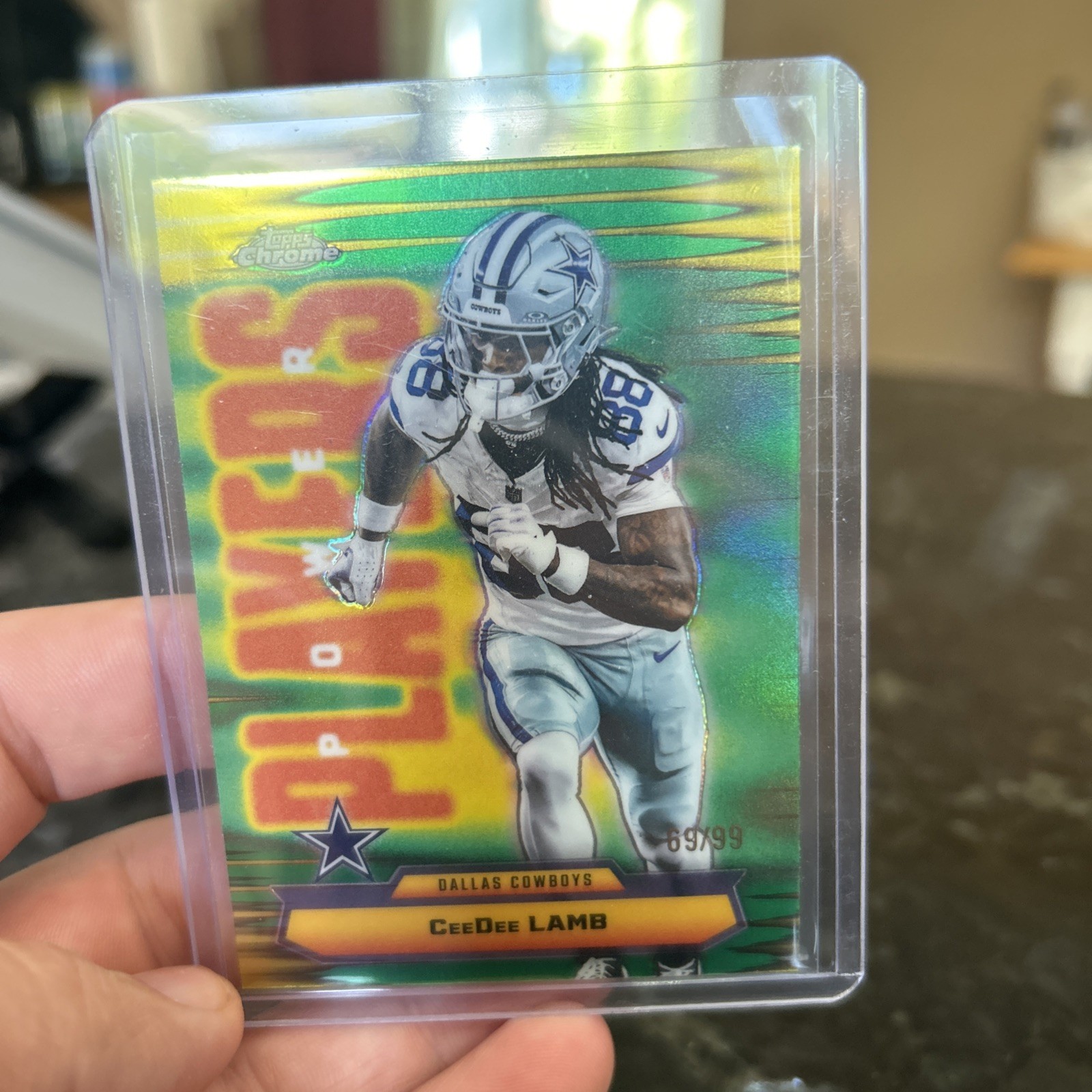 2025 Topps Chrome Football CeeDee Lamb Power Players Green 69/99 PP-23 Cowboys
