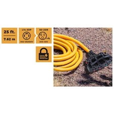 25ft Generator Power Extension Cord 125V 30A L14-30P to 4 Fan-Style 5-20R Outlet